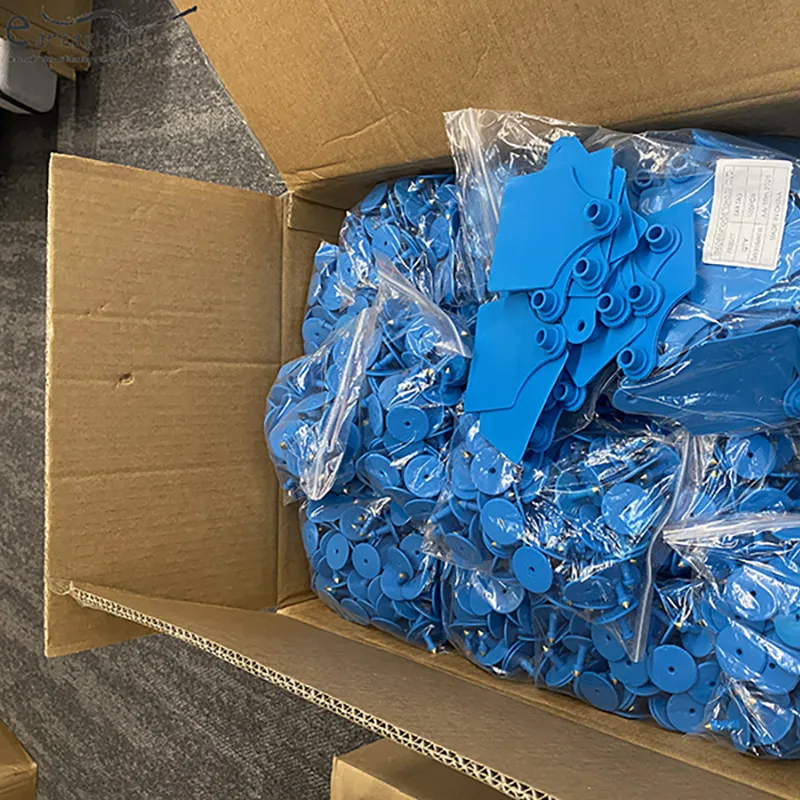 Blue ear tags